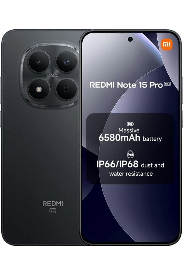 Xiaomi Redmi Note 15 Pro 5G Smartphone 8GB 512GB Black SIM Free
