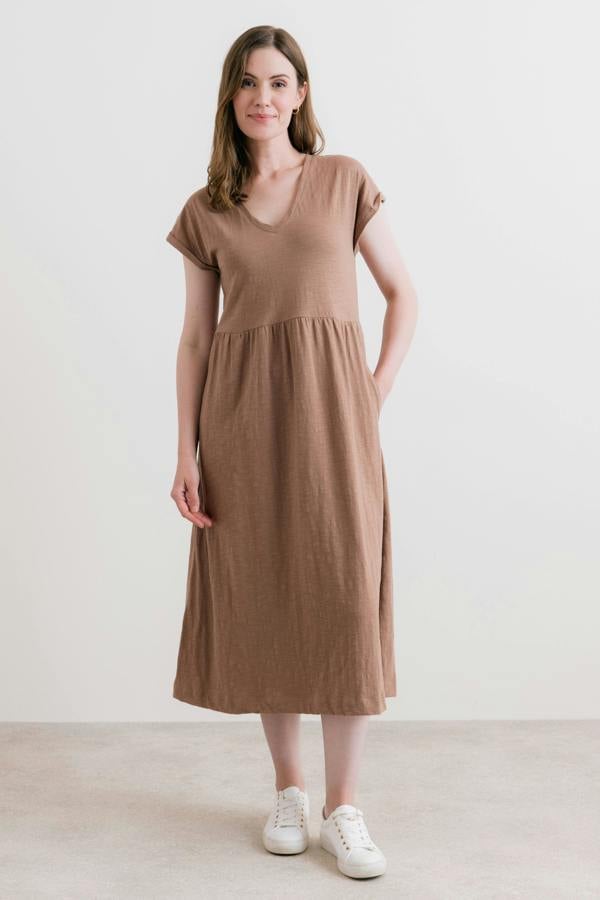 Lily & Me Shine Organic Cotton Jersey Dress Mocha