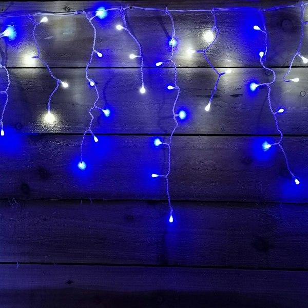Samuel Alexander 300 LED 7.5m Premier Christmas Outdoor 8 Function Icicle Lights Blue & White