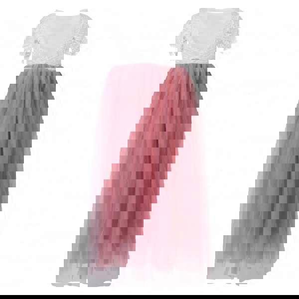 Bohemian Flutter Dress in Rose Pink