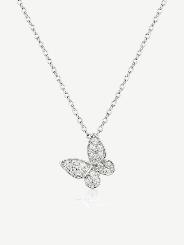 MUCHV Dainty Butterfly Necklace - Silver