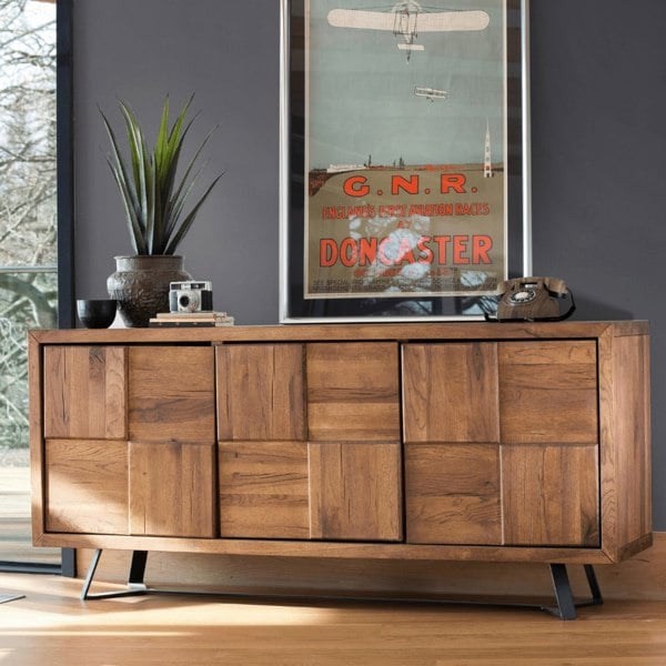 solid oak wide sideboard