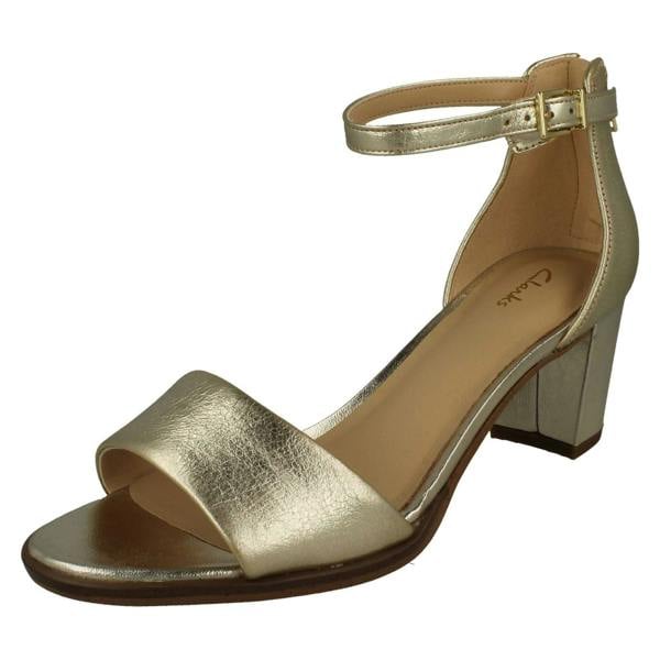 Clarks Ladies Clarks Heeled Strappy Sandals Kaylin60 2Part