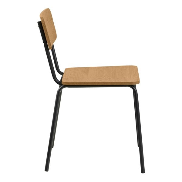 Furniture To Go Peru Dining Chair in Steel and Oak Set of 2
