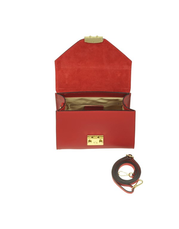 Le Parmentier Peggy Top Handle Satchel Bag - Red