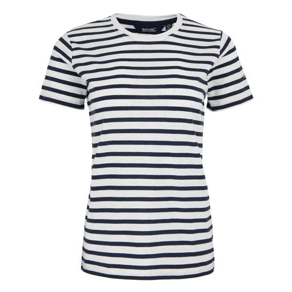 Regatta Womens Bayletta Striped T-Shirt - White/Navy