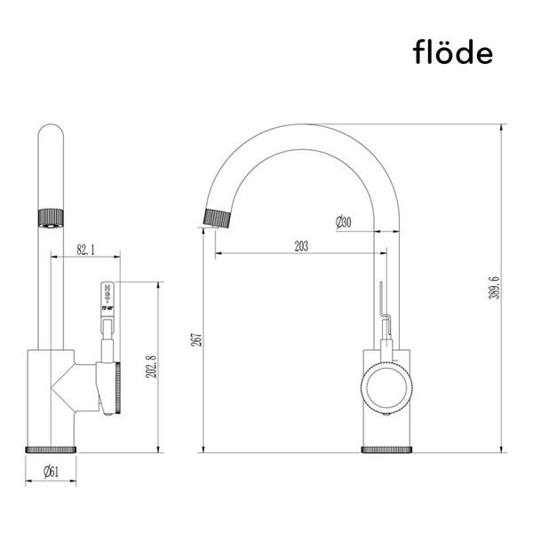 Flode Kraft Solo | Industrial Style Single Lever 3 in 1 Instant Boiling Tap | Brushed Brass Finish