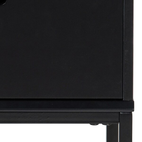 Wyld Haus Tokyo Black Bedside Table 1 Drawer Industrial Metal Legs