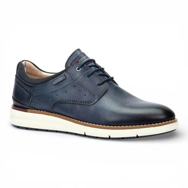 Pikolinos Manacor - Men's Blue Leather Lace-Up Sneakers
