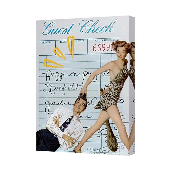 Benjamin Tate Design Guest Check Vintage Pinup Canvas Wall Art Print For Living Room