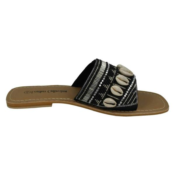 Leather Collection Ladies Leather Collection Beaded Mules F00311
