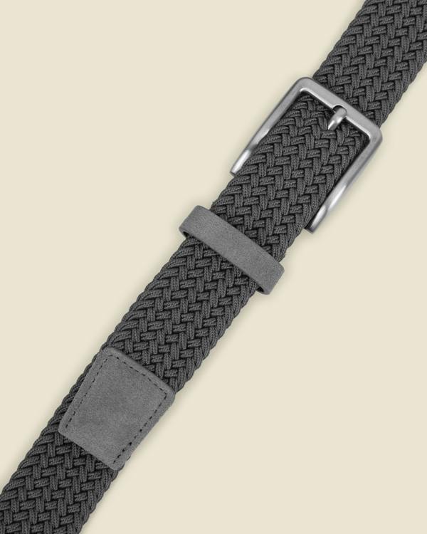 Larsson & Co Koltrast - Woven Suede Trim Stretch Belt