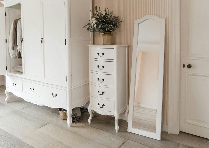 Statement Furniture Juliette Tallboy 5 Drawer French Style Bedroom Chest