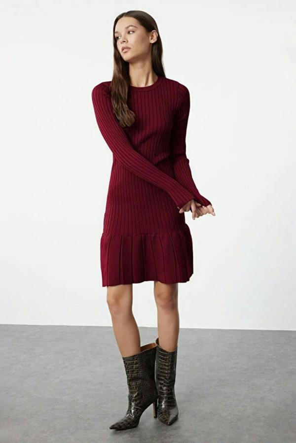 WOVCOR Mini Pleated Knit Dress