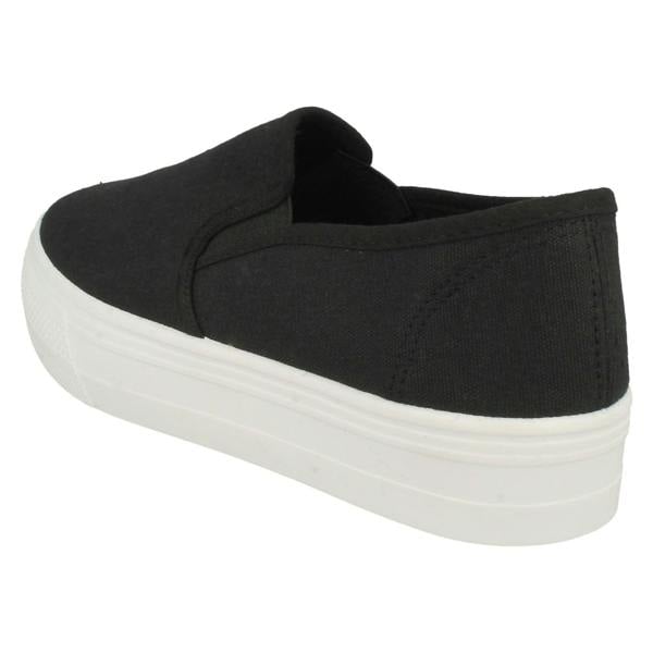 Spot On Ladies Spot On Platform Canvas Pumps F80522