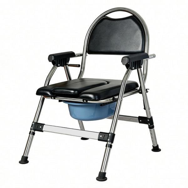 Levede Folding Commode Chair Adjustable Height Bedside Toilet Shower Seat 150kg