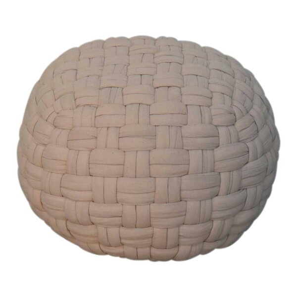 Wyld Haus Noto Tube Cream Cotton Hand Knitted Footstool