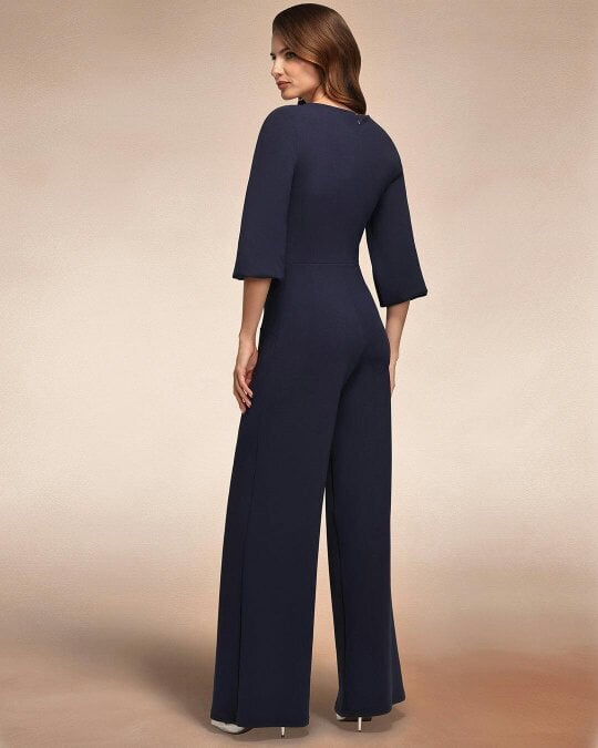 HotSquash Ruched Jumpsuit with Sleeves