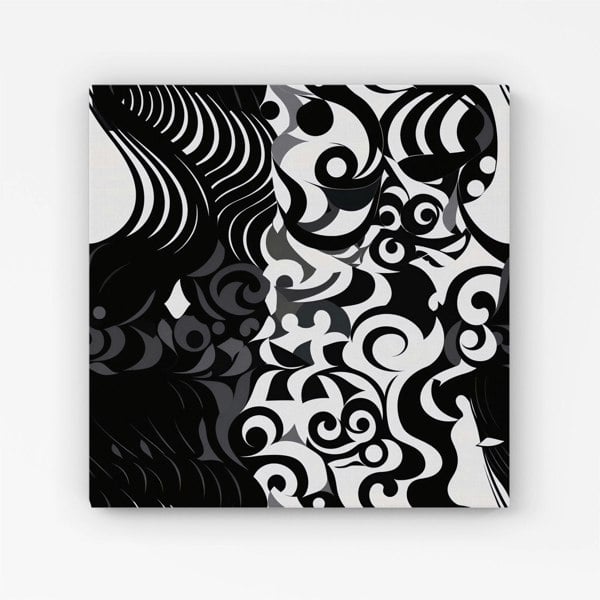 Warren Reed Black Grey Abstract Canvas