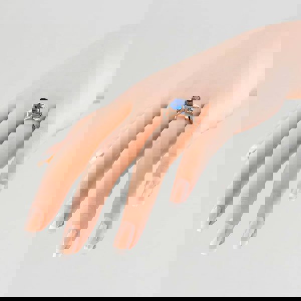 T. H. Baker Platinum 4.12ct Oval Cut Sapphire & 0.40ct Brilliant Cut Diamond Shoulder Set Solitaire Ring 10-80-465/25-10-150