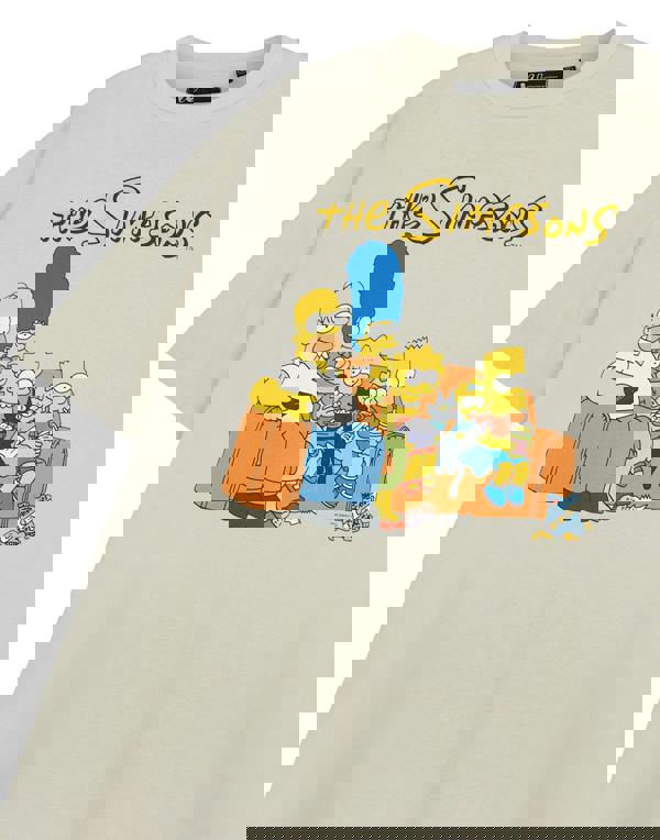 The Simpsons Mens Beige Couch Short Sleeved T-Shirt