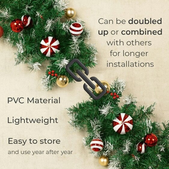 Neo Garland Wreath Candy Cane Baubles Garland Festive Foliage PVC Christmas Decoration