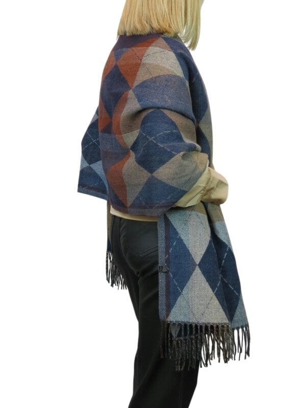 Paulo Due Wool Blend Reversible Argyle Pashmina Scarf