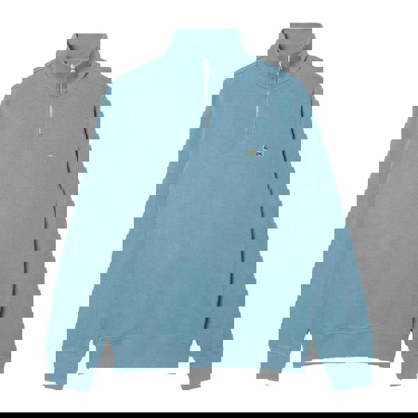 Lacoste Mens Interlock Quarter Zip Sweatshirt - Blue - 