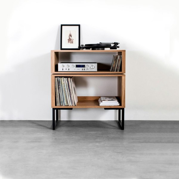 The Urban Editions Tall Stack Minimalist Record Player Stand