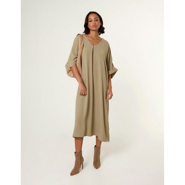 Blue Vanilla Curve V-Neck long Dress