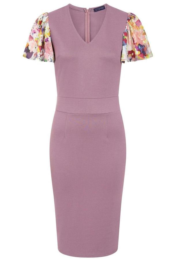 HotSquash Ponte Dress with Chiffon Sleeves