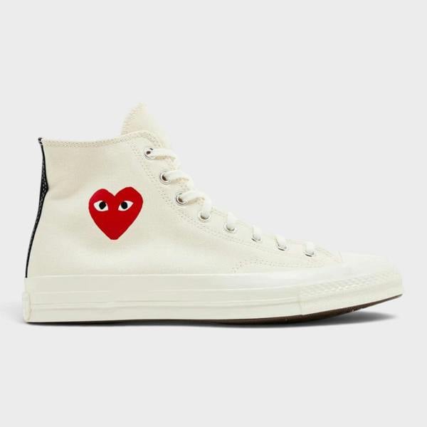Converse Chuck Taylor All Star 70 Hi Comme des Garcons PLAY Single Heart Milk