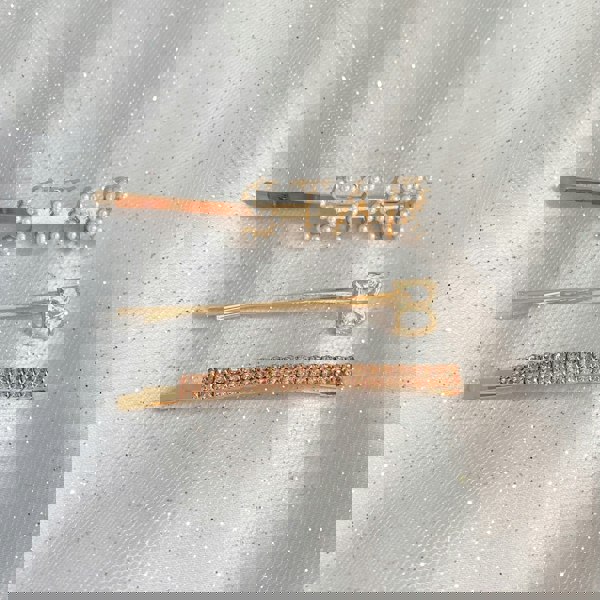 personalised hair clip gift set initial star in pearl