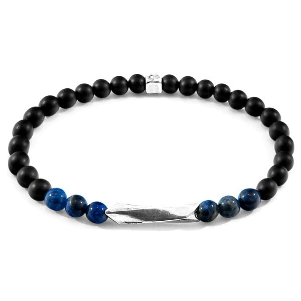 Anchor & Crew Blue Sodalite Orinoco Silver and Stone Bracelet