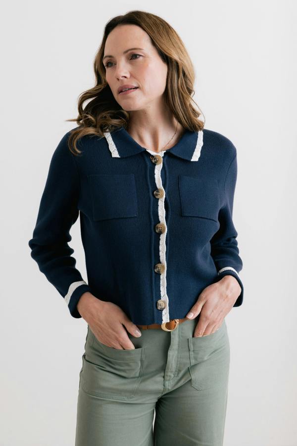 Lily & Me Piper Knitted Jacket Navy