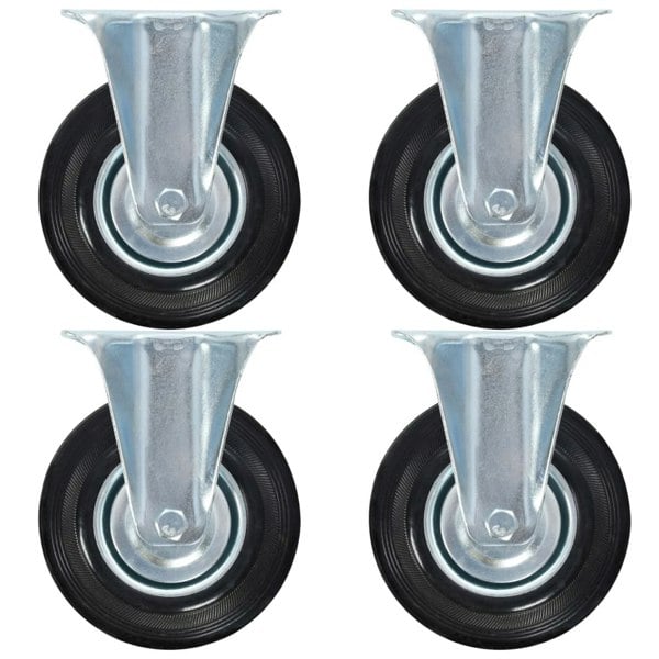 Berkfield Fixed Casters 4 pcs 125 mm