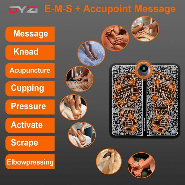 Dyzi EMS Foot Massager Electrical Muscle Stimulation for Pain Relief and Improve Circulation