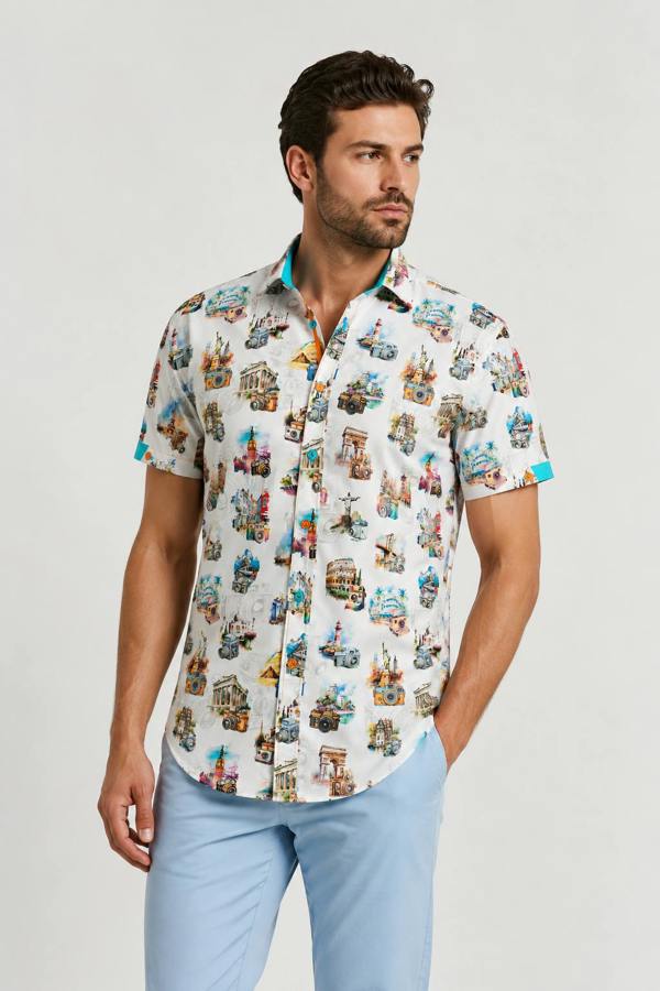 Claudio Lugli The World Lens Camera Print Short Sleeve Shirt