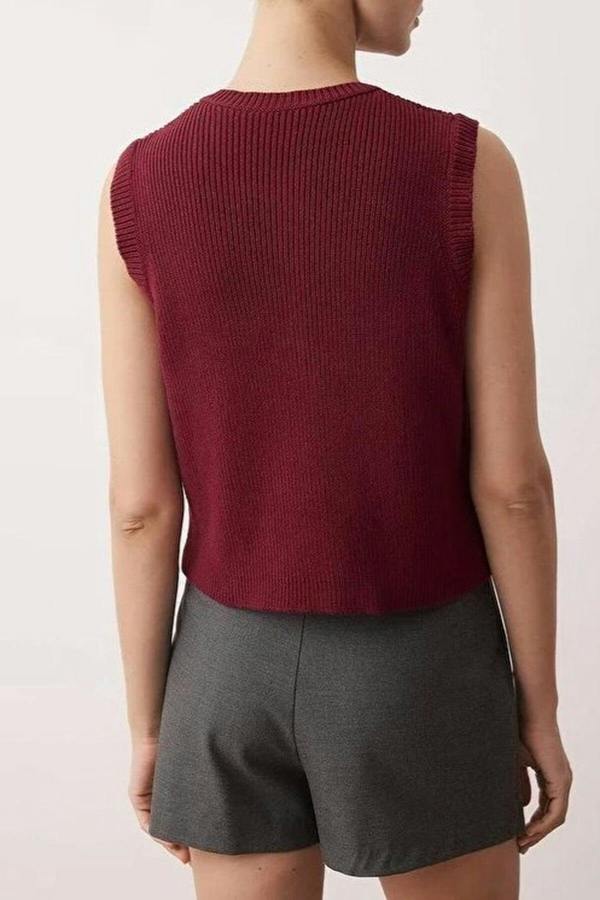 WOVCOR Cotton Blend Crop Vest