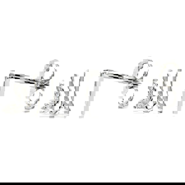 Say It With Winged Initial Earrings - Sterling Silver