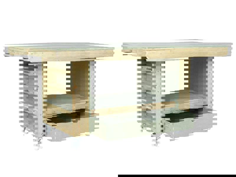 Art/Craft Project Workbench with Storage V.2, designed to elevate your creative projects. This sturdy workstation features a moisture-resistant 18mm MDF top, providing a durable and smooth surface ideal for various arts and crafts activities. Additionally, it includes a convenient drawer for organized storage of your tools and materials