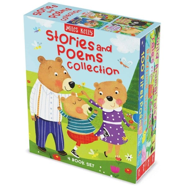 Childrens Stories and Poems Collection 4 Book Slipcase Set Wild Animal Tales & more