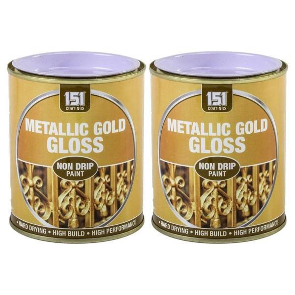 151 2X Metallic Gold Gloss Non-Drip Paint 300ml