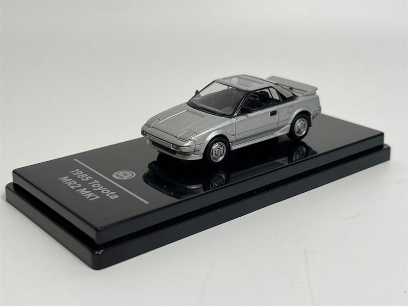 Paragon 1985 Toyota MR2 MK1 Super Silver Metallic LHD 1:64 Scale 55363