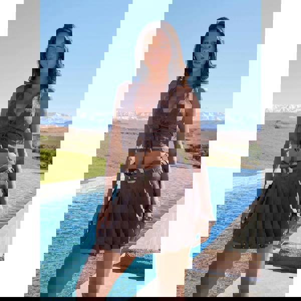 Pink Vanilla Studded Suedette Skort