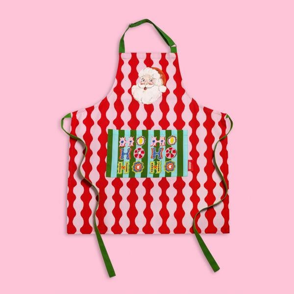 Eleanor Bowmer Santa Cotton Kitchen Adult Apron Bright