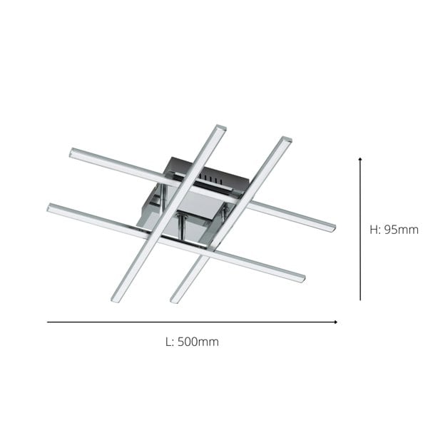 EGLO Lasana 1 LED Contemporary Flush Chrome Ceiling Light