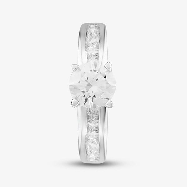 T. H. Baker Sterling Silver & Cubic Zirconia Four Claw Solitaire Ring DPR8209SIL