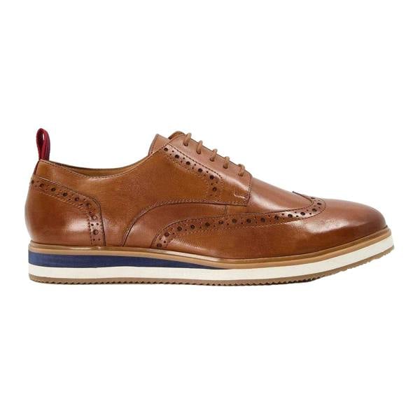 Dune London Mens Nubuck Brogues - Tan - 