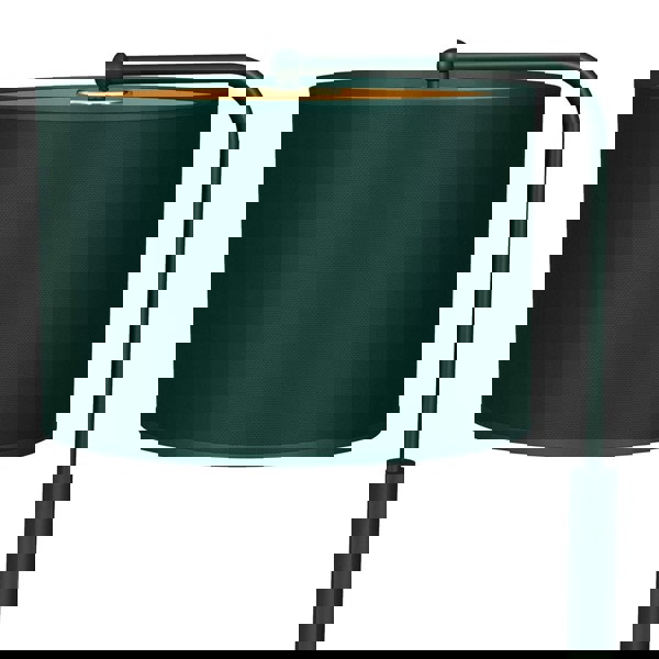 Milagro Verde Hand Made Scandi Style Table Lamp In A Rich Green Finish With Gold Accents Holds 1xE27 LED Bulb